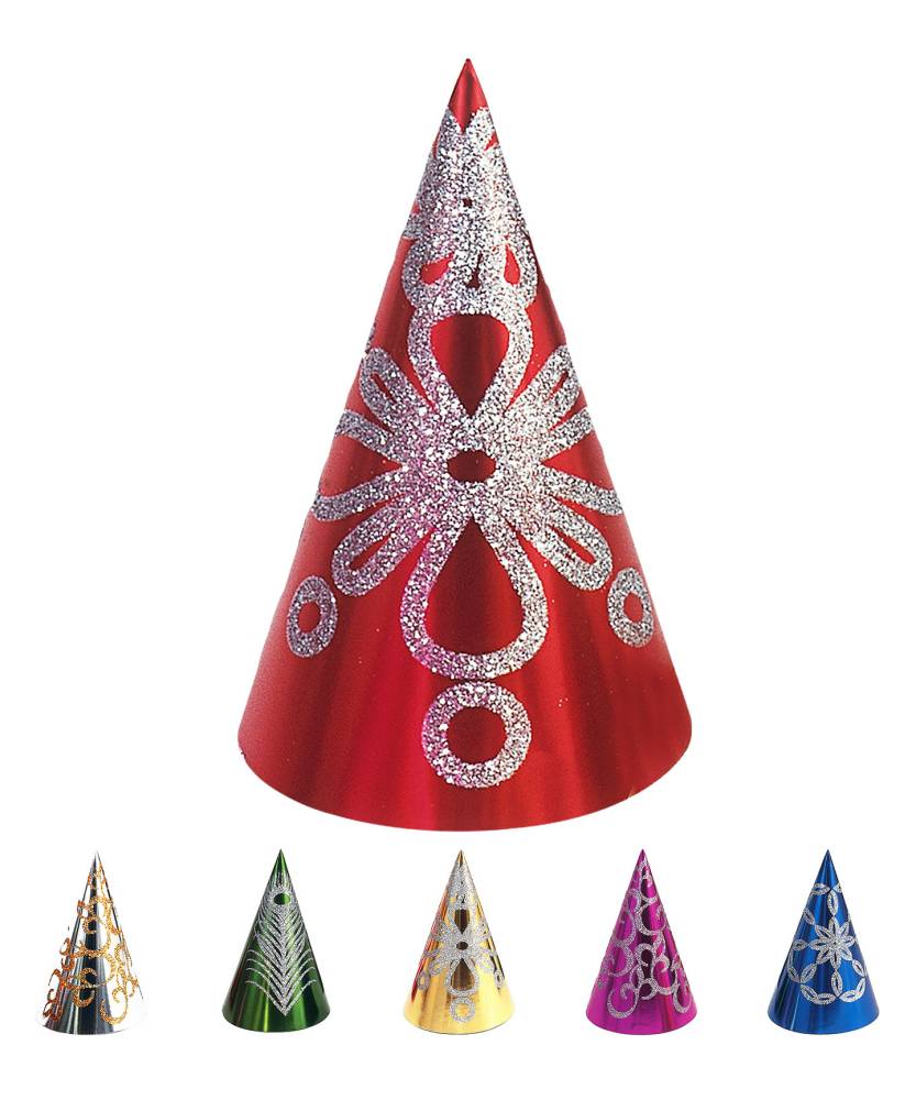 com-four® 3X Chapeau de fête du Nouvel an - Cylindre avec Paillettes pour  Le Nouvel an - Couvre-Chef pour Le Nouvel an, Carnaval, soirée déguisée